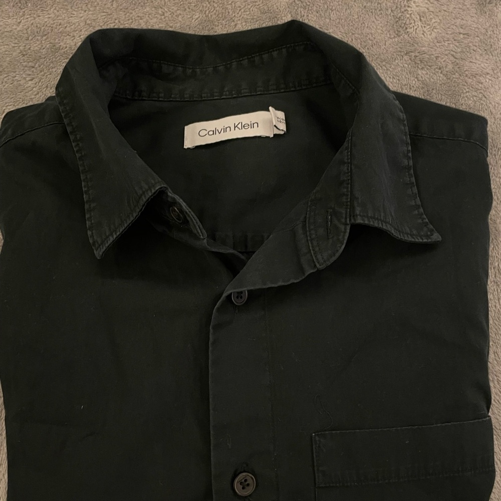 Calvin Klein Black Short Sleeve Button-Down Shirt Men’s XS